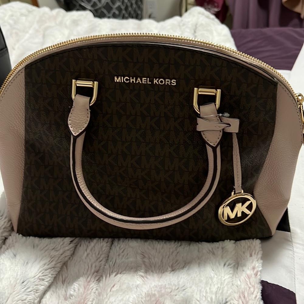 Michael Kors brown and dusty pink bag